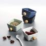 Multi-purpose Ceramic Spice Jar Set, Nordic Kitchen Condiment Jar Set With Seasoning Rack Wood Lids Spoon Household Spice Storage Canister-b