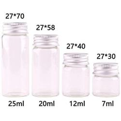 | Storage Bottles & Jars | Wholesale 7ml 12ml 20ml 25ml Transparent Glass Spice Bottles Jars Vials Terrarium with Silver Screw Cap Lid Wedding Crafts 50pcs | by HUDITOOLS | 1 PCs