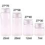 Glasbehälter & Flaschen | Großhandel 7ml 12ml 20ml 25ml Transparente Glas-Gewürzbehälter Flaschen Röhrchen Terrarium mit Silber Schraubdeckel für Hochzeit Bastelarbeiten – 50 Stück – von HUDITOOLS