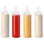 Aneco 16 Pack 8 Oz Plastic Squeeze Squirt Condiment Bottles with Twist On Cap Lids Reusable Squeeze Containers With Measurements for Ketchup, BBQ, Sauces, Syrup, Dressings (16)