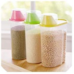 Plastic Food Kitchen Container Sealed Crisper Grains Tank Storage Kitchen Sorting Rice Storage Box Container Jars,Blue,1.9L