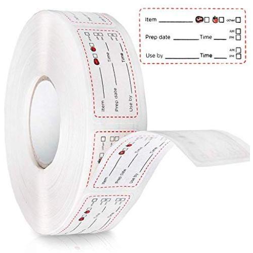 Dissolvable Food Labels 500 Per Roll - Freezer Labels Ensure Food Safety and Reduce Waste - Easy to Remove, Leave no Residue