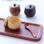 Mini Spice Jars Simple wooden seasoning jar with lid small wooden box kitchen set