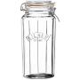 Kilner Glassware Facetted Clip Top Jar, Airtight Seal for Pickling, Preserving, and Storing, 63-1/2-Fluid Ounces