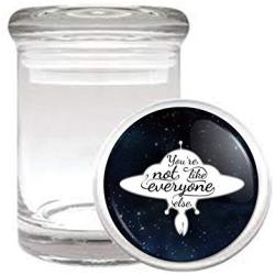 Youre Not Like Everyone Else Space Ship UFO Medical Odorless Glass Jar