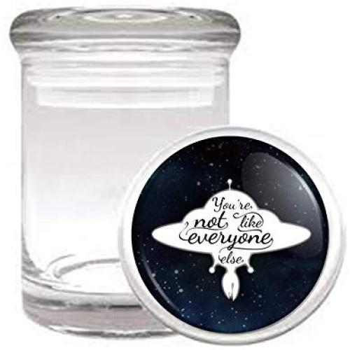 Youre Not Like Everyone Else Space Ship UFO Medical Odorless Glass Jar