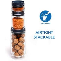 Wonder Worker Hit Acrylic Canister Set of 3 Stackable Airtight Storage Jars 1250/450/150 ml