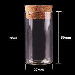 24pcs 20ml Size 2750mm Test Tube With Cork Stopper Spice Bottles Container Jars Vials DIY Craft