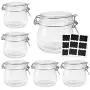 Bouteilles de conservation en verre Betrome 16 OZ avec couvercle en caoutchouc étanche, réutilisables, pour cuisine, stockage de confiture, gelée, miel, haricots, épices (6 pièces) Bouteilles de conservation en verre Betrome 16 OZ avec couvercle en caoutchouc étanche, réutilisables, pour cuisine, stockage de confiture, gelée, miel, haricots, épices (6 pièces)