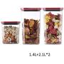 Plastic Sealed Jars, Moisture-Proof Kitchen Food Containers, Storage Coffee Beans/Pasta/Cereal/Oatmeal