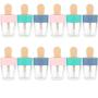 RONRONS 12 Pieces 8ML Pretty Popsicle Shaped Refillable Transparent Lip Gloss Tube Empty Lip Balm Container with Lid Rubber Inserts Samples Bottle DIY Makeup Lipgloss Holder Set, (Green, Pink, Blue)