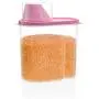 Nubstous Portable Plastic Food Grain Cereal Flour Storage Box 1.9L with Lid and Measurement Cup Pink Nubstous Portable Plastic Food Grain Cereal Flour Storage Box 1.9L with Lid and Measurement Cup Pink