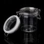 Dsxnklnd 500ML Plastic Round Clip Top Storage Jar with Airtight Seal Lid Food Candy Container Kitchen Spice Organizer