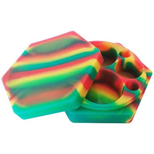 Silikonschale 1 Stück 110 ml Hexagon Form Farbvariante Lagerbehälter für Dab Oil Wachs Konzentrat Silikonbehälter (1)