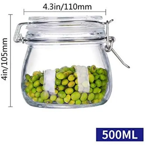 Bouteilles de Conservation de Cornichons Scellées, avec Miel, Citron, Contenant avec Couvercle, Organisateur de Cuisine Miniature en Verre Blanc Bouteilles de Conservation de Cornichons Scellées, avec Miel, Citron, Contenant avec Couvercle, Organisateur de Cuisine Miniature en Verre Blanc