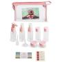 Airline Refillable Travel Bottles TSA Approved Set with Travel Bottle - Leak Proof - Can Be Gift-Wrapped - BPA-Free with 3-1-1 Containers for Liquids (Shampoo, Perfume) Toiletry Bag (Coral Pink)