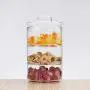 New 1200 Ml 3 Layer Borosilicate Glass Jar Kitchen Food Bulk Container Set For Spices Dried Fruit Storage Can Salad Bowl Box,B168Bamboo Lid New 1200 Ml 3 Layer Borosilicate Glass Jar Kitchen Food Bulk Container Set For Spices Dried Fruit Storage Can Salad Bowl Box,B168Bamboo Lid