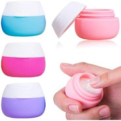 Travel Containers Sets, AMMAX Silicone Cream Jars for toiletries, TSA Approved Travel Size Containers with Hard Sealed Lids for Face Hand Body Cream 20ml (4 Pieces)