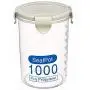 Kitchen Food Storage Jar Airtight Food Storage Transparent plastic sealed tank jar Circular band cover food jars kitchen Cereal Foodstuff admit cartridge storage tanks, Snap, 1076 Nordic green 1000ml