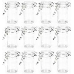 Round Cylinder Apothecary Glass jar with locking lid clamp closure (24)