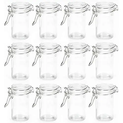 Round Cylinder Apothecary Glass jar with locking lid clamp closure (24) Round Cylinder Apothecary Glass jar with locking lid clamp closure (24)