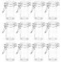 Round Cylinder Apothecary Glass jar with locking lid clamp closure (24)