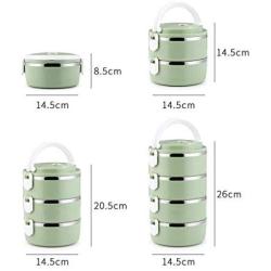 Thermos Food Jar High-capacity Thermos Stainless Food Flask,Leakproof Insulated Food Containers,Lunch Box,Multi-storey (Color : Blue, Size : 1400ML)