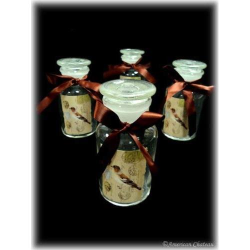 American Chateau Vintage Set Lot 4 Piece Glass Apothecary Spice Jar Food Storage Jars with Lids