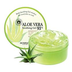 SKINFOOD Aloe Vera 93% Soothing Gel 10.1 fl.oz. (300ml) - Hydrates & Heals Dry, Sunbrun Relief, Razor Bumps, Rash & Dandruff Relief