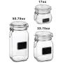 Home Décor Premium Fido Chalkboard Label Jar Set of 3 (17.5 oz33.75 oz50.75 oz.) Storage