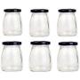 Amao 6Pcs,3oz Mini Glass Jars with Black Lids for Jam, Honey Jelly Party Wedding Favors Kitchen Storage