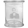 12 oz Clear Glass storage Herb Stash Jar and Lid with Johnny Cash Mugshot Logo 12 oz Clear Glass storage Herb Stash Jar and Lid with Johnny Cash Mugshot Logo