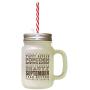 Braune September Birnen Sirup Herbstsaison Herbst Gefrorener Glas Mason Jar Mit Stroh