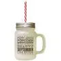 Brown September Pear Nectar Fall Season Autumn Frosted Glass Mason Jar With Straw