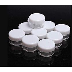 25PCS 15ML/0.5OZ Transparent Plastic Jar And White Dome Lids Refillable Make-up Cosmetic Container Empty Face Cream Lip Balm Lotion Storage Jars Pot Bottle Case