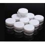 25PCS 15ML/0.5OZ Transparent Plastic Jar And White Dome Lids Refillable Make-up Cosmetic Container Empty Face Cream Lip Balm Lotion Storage Jars Pot Bottle Case
