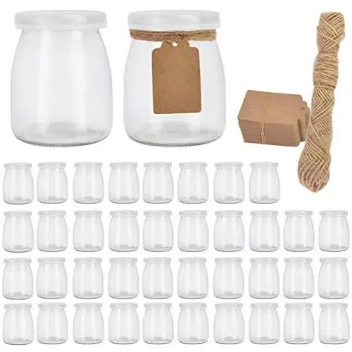 Glass Jars, Betrome 7 oz Pudding Yogurt Storage Jar for Milk, Jam,Mousse,Yogurt,Wedding Favors, Shower Favors, Baby Foods(40 Pack) Glass Jars, Betrome 7 oz Pudding Yogurt Storage Jar for Milk, Jam,Mousse,Yogurt,Wedding Favors, Shower Favors, Baby Foods(40 Pack)