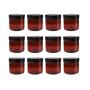ljdeals 2oz Amber PET Plastic Jars with Lids, Refillable Empty Round Containers, Pack of 12, Perfect for Kitchen, Cosmetic, Lotion, Personal Care Products and more BPA Free, Made in USA