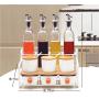 Kitchen Storage Containers Glass Spice Jars Multifunctional Storage Rack Set,Soy Sauce Wine Bottle Spice Kitchen Storage, Spice Rack with Spoon