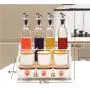 Kitchen Storage Containers Glass Spice Jars Multifunctional Storage Rack Set,Soy Sauce Wine Bottle Spice Kitchen Storage, Spice Rack with Spoon