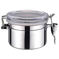 Stainless Steel Container Kitchen Airtight Canister With Clear Lid And Locking Clamp, Food Preserving Jar For Storing Tobacco, Coffee, Sugar, Flour, Sweets - Fightsong