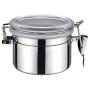 Stainless Steel Container Kitchen Airtight Canister With Clear Lid And Locking Clamp, Food Preserving Jar For Storing Tobacco, Coffee, Sugar, Flour, Sweets - Fightsong