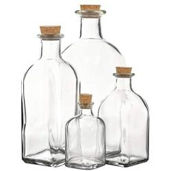 EG Homewares Glass Storage Bottle Jars Vials With Cork Stopper Lid - Sets Of 3 Or 6