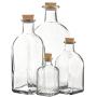 EG Homewares Glass Storage Bottle Jars Vials With Cork Stopper Lid - Sets Of 3 Or 6