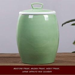 Home Décor Ceramic Jar Rice Storage Jar Kitchen Moisture Proof Tea Storage Jar Home Decoration Accessories, with Lid Decorative Accessories (Color : Green, Size : 21.62842cm)