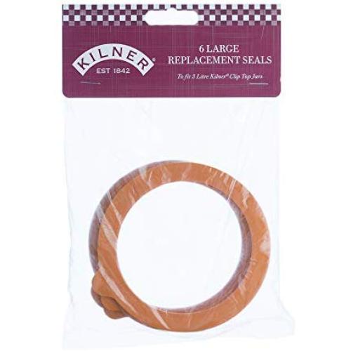 Kilner Rubber Seals for 3 Litre Jar, Orange, Pack of 6
