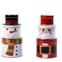 Bouteilles de rangement pour biscuits et bonbons de Noël décorations Père Noël, boîte à sucre de Noël en fer, idéale pour les fêtes et la décoration intérieure (Couleur : Ensemble de bocaux à bonbons)