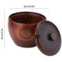 Wooden Seasoning Jar,Condiments Storage Container Practical Kitchen Tool with Lid and Spoon