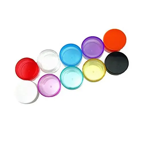 Yueton 10 leere Körper Mehrfarbig Top-Deck Kunststoff Probenbehälter 10g Kosmetikbehälter Pot Augeneyeshadow Behälter Menge