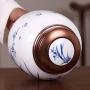 Storage Jar,Hand-painted Blue-and-white Ceramic Tea Cans, Sealed Cans, Tea Storage Tanks, Metal Lids, Large Moisture-proof Storage, Tea Warehouses